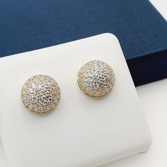 "14K Gold Plated Cubic Zircon Earrings, EVBRS464 - Picture 3 of 9